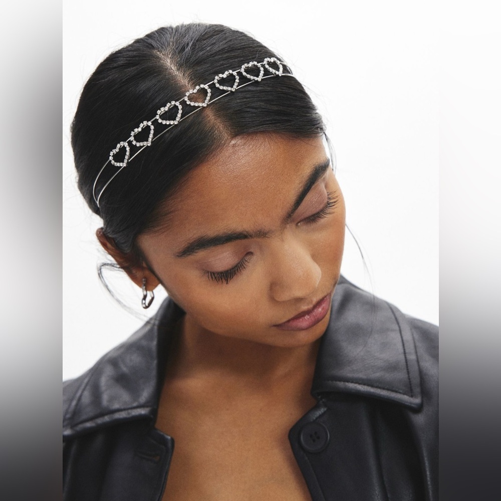Silver Heart Headband